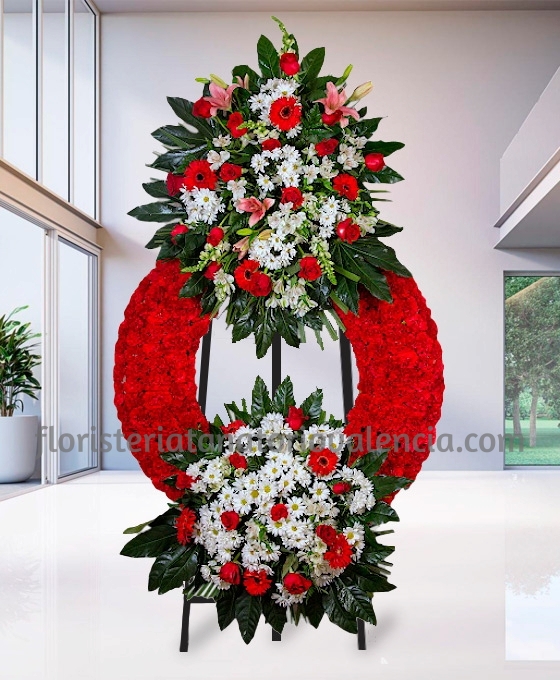 corona funeraria roja doble cabezal